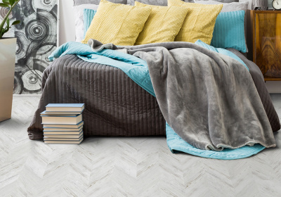 Пробковый пол Corkstyle Chevron white